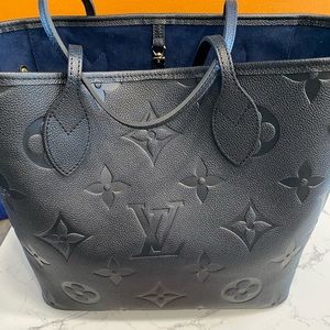 Neverfull MM in Black Monogram Empreinte Leather